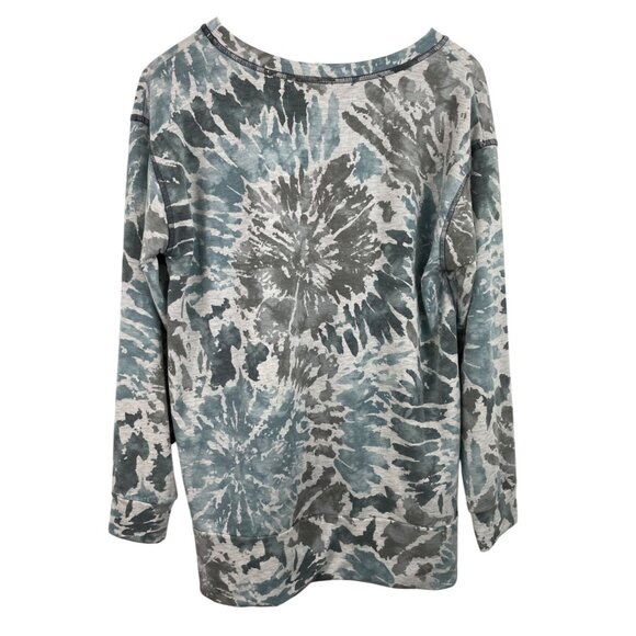 Sew in Love Womens Size Medium Blue/Gray Floral Long Sleeve Sweatshirt - Picture 4 of 7